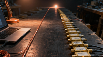 Two routes to the same endpoint — a direct wire versus a stacked adapter layer